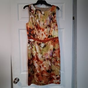 Jones New York Sleeveless Floral Midi Dress Sz 12